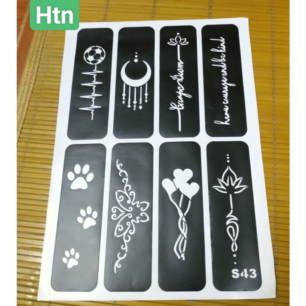 Khuôn vẽ,in mực săm henna tạm thời 25g các màu - HTN SHOP