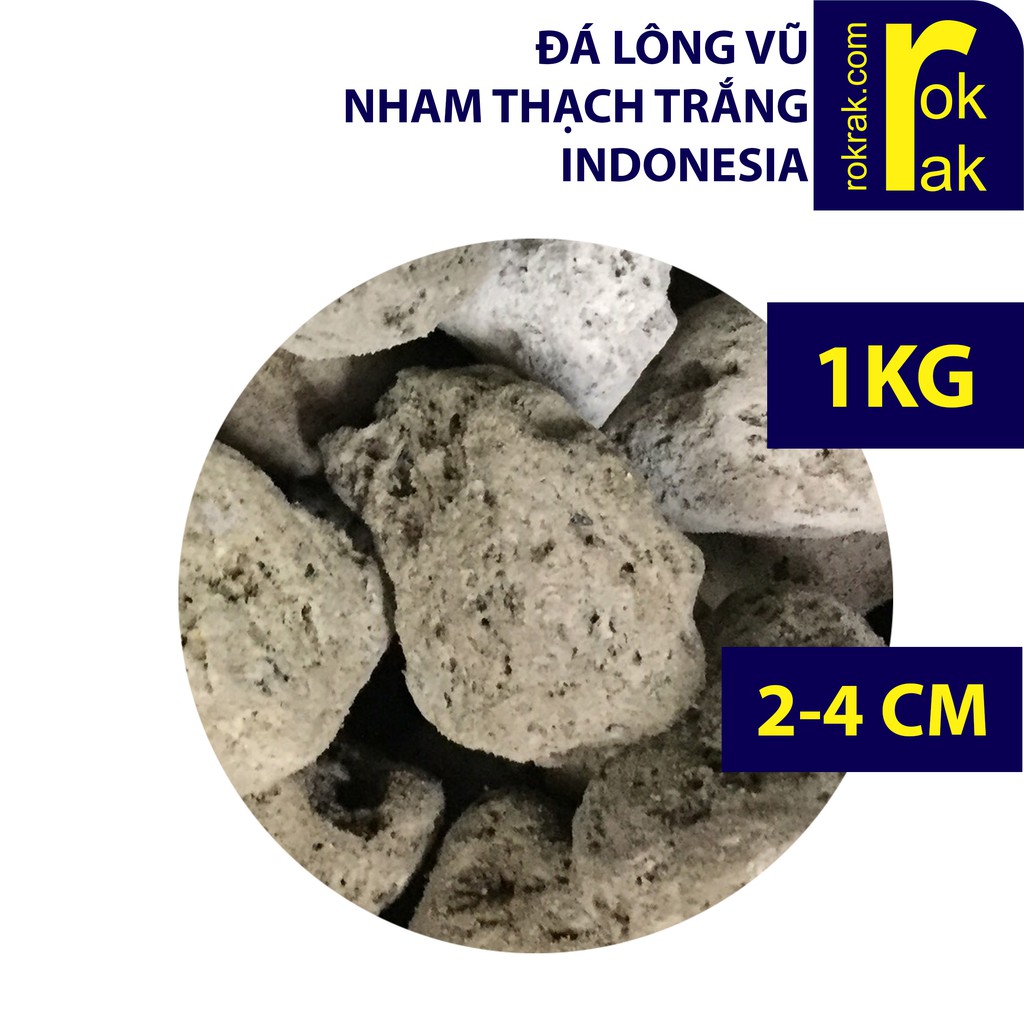 Đá lông vũ Indo Nham thạch trắng Indonesia 1kg siêu nhẹ