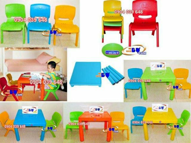 BÀN GHẾ MẦM NON CHO BÉ - BÀN GHẾ VIỆT NHẬT, SONG LONG ( BÁN RỜI BÀN - GHẾ ) | BigBuy360 - bigbuy360.vn
