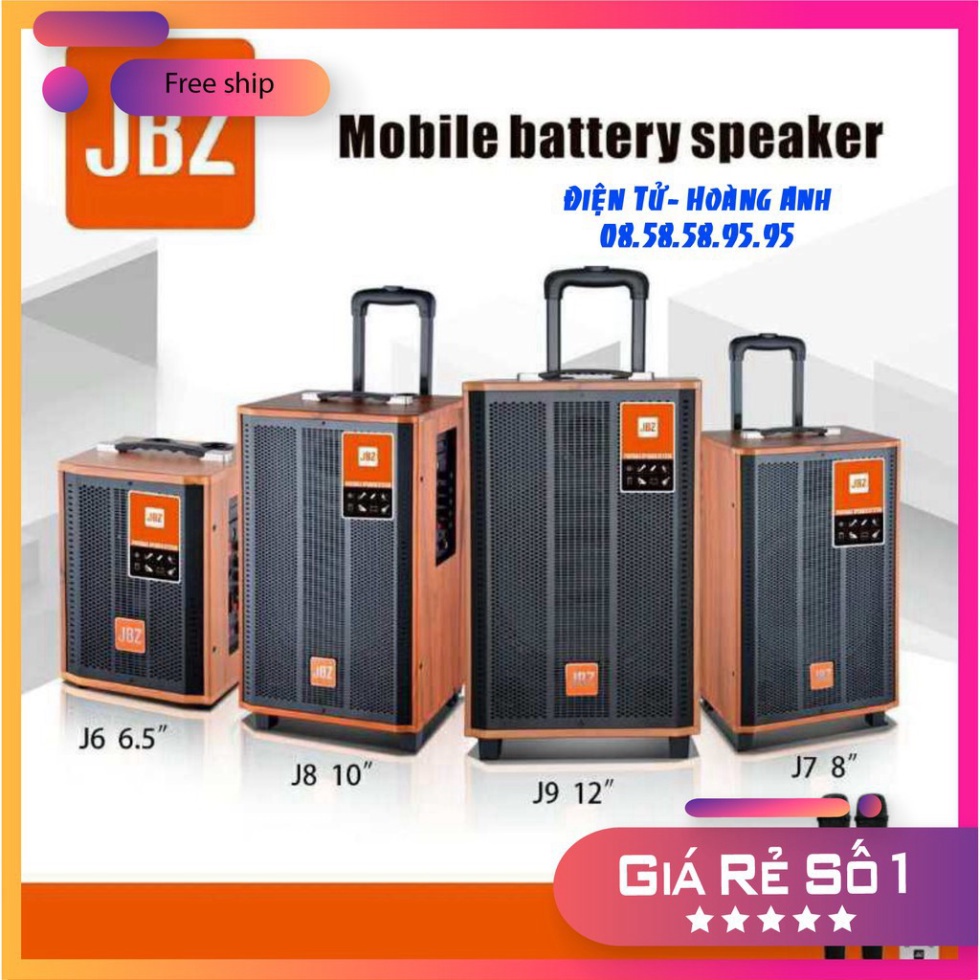 Loa kéo Jbz - J6 + 2 micro không dây(J7 - J8 - J9) ... mẫu mới 1