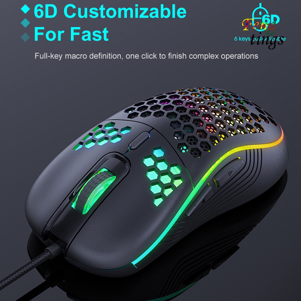 Chuột chơi game có dây IMICE T98 7200DPI RGB họa tiết tổ ong độc đáo