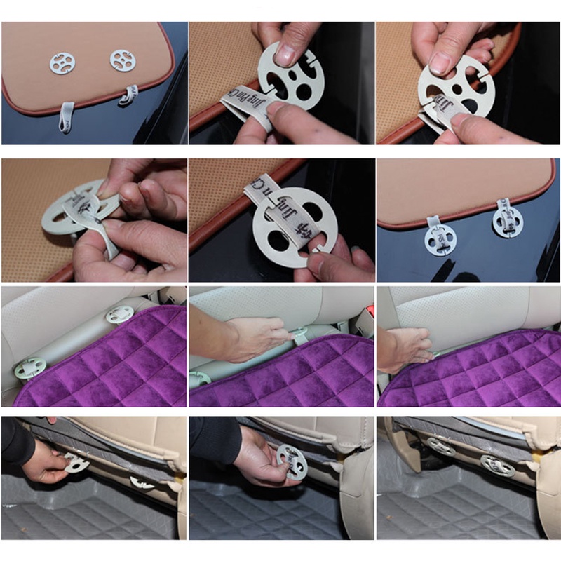 1 Vỏ bọc đệm ghế ngồi xe hơi bằng vải bông giữ ấm thoáng khí chống trượt đa năng cho mùa đông