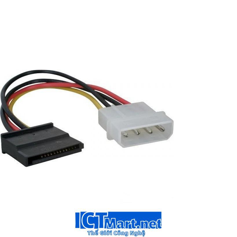 Cáp chia nguồn SATA ra 2 Molex IDE 4PIN cho HDD/DVD 20Cm