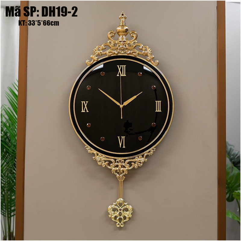 Decor đẹp - Đồng hồ treo tường Cao Cấp, mặt Da Bò tạo sự sang trọng và khác biệt, kích thước 66*33cm