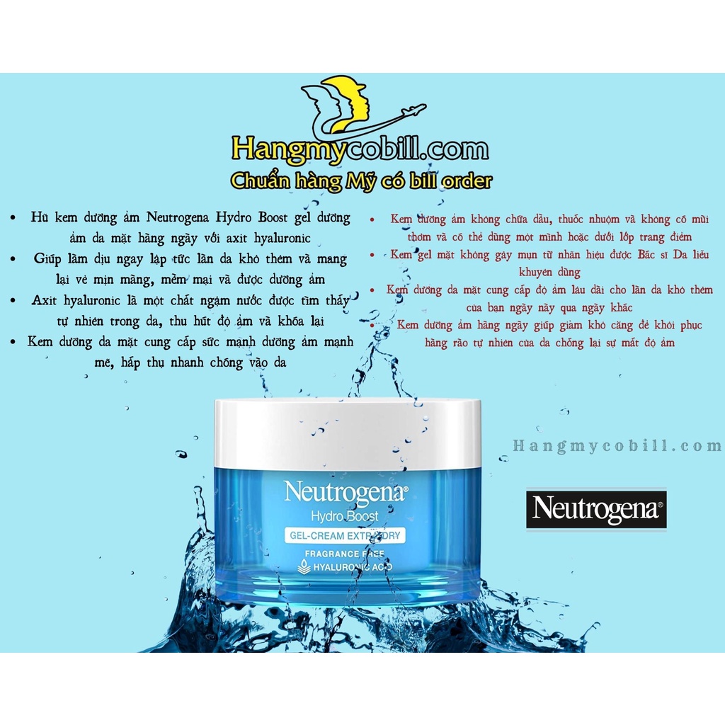Kem dưỡng ẩm Neutrogena Hydro Boost Water Gel Cream cho da khô da dầu