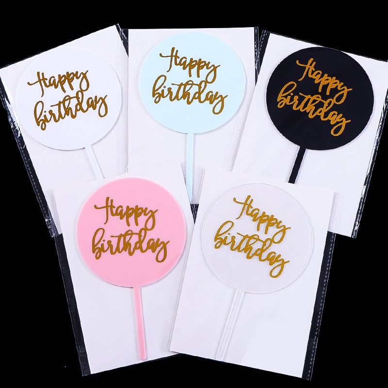 Set 10 Phụ Kiện Trang Trí Bánh Kem Chữ Happy Birthday