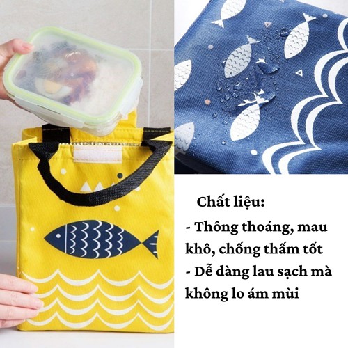[Freeship] Túi đựng hộp cơm 🎁 Túi giữ nhiệt đựng hộp cơm văn phòng cao cấp giá rẻ hình cá giữ nhiệt tốt | BigBuy360 - bigbuy360.vn