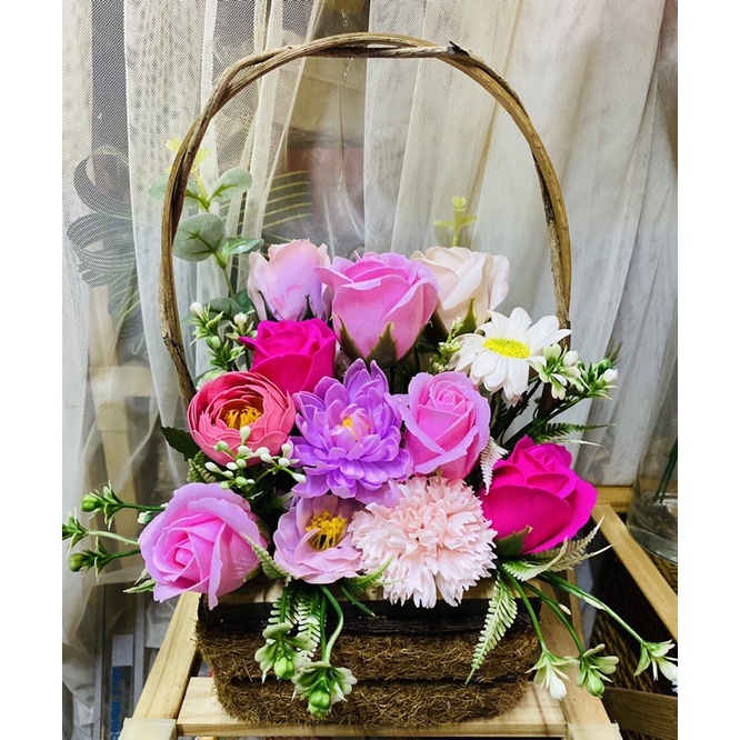 Giỏ hoa Hồng sáp tặng người thân 🌹🎁