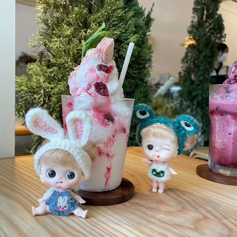 Búp bê dễ thương 11cm ob11 BJD mắt 3D kích thước 1/12 xinh xắn đồ chơi cho bé gái bao gồm hộp đựng