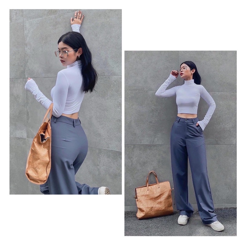GILLBABY | Quần ống rộng tôn dáng kéo chân chất cotton (Ashy Pants)