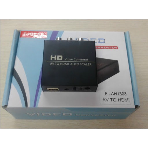 MULTI AV -&gt; HDMI + AUDIO FJGEAR (FJ AH 1308 ), BỘ CHUYỂN TÍN HIỆU TỪ AV SANG HDMI FJGEAR AH 1308