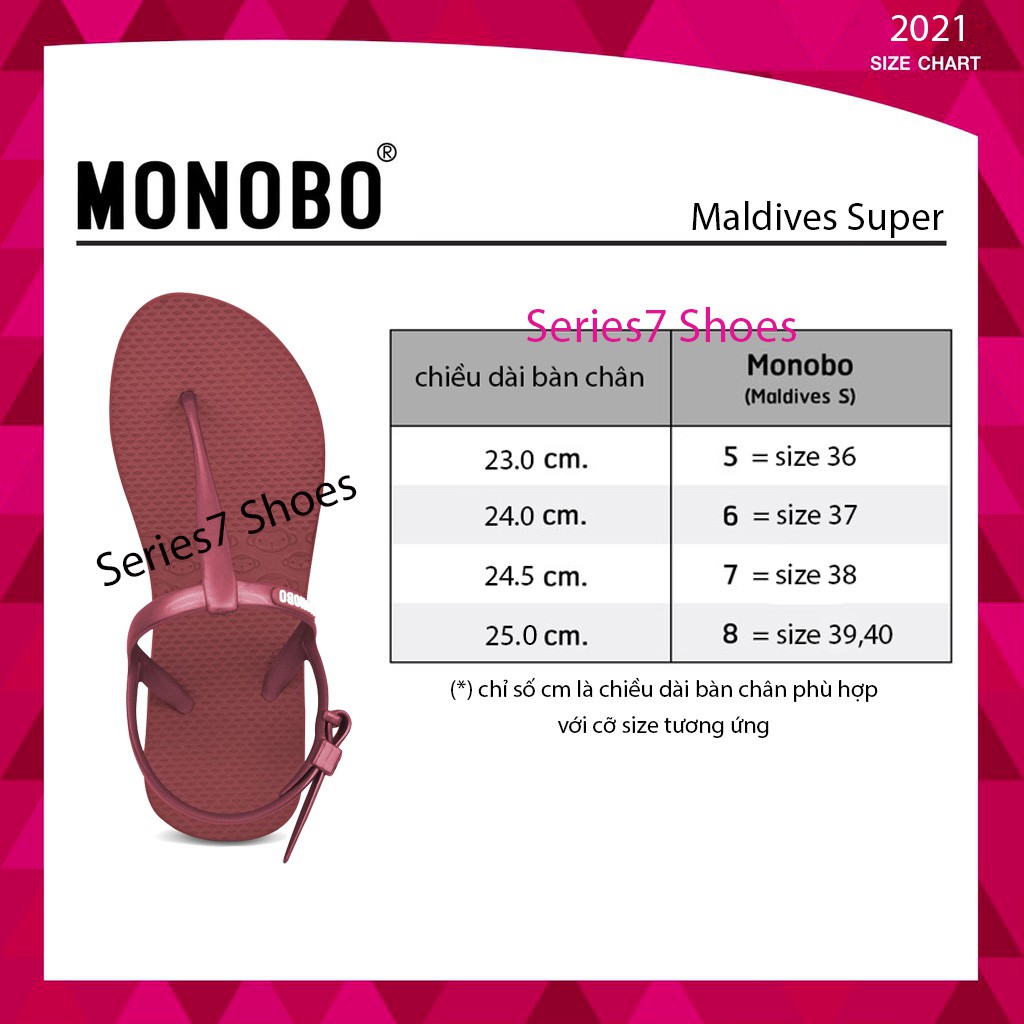 Giày Sandal nữ đế cao su xốp quai kẹp dây mảnh Thái Lan Monobo Maldives Super