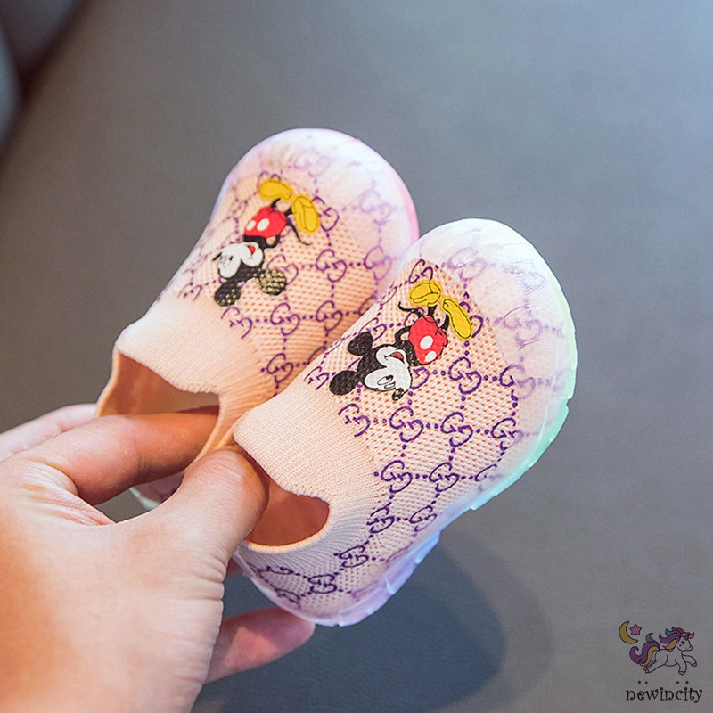 Giày Thể Thao Hình Chuột Mickey Đế Mềm Dành Cho Bé
