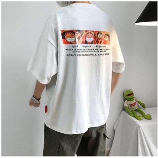 [CHÁY HÀNG] ÁO THUN TAY LỠ NAM NỮ FORM RỘNG 50-65KG One Piece (TRẮNG/ĐEN)
