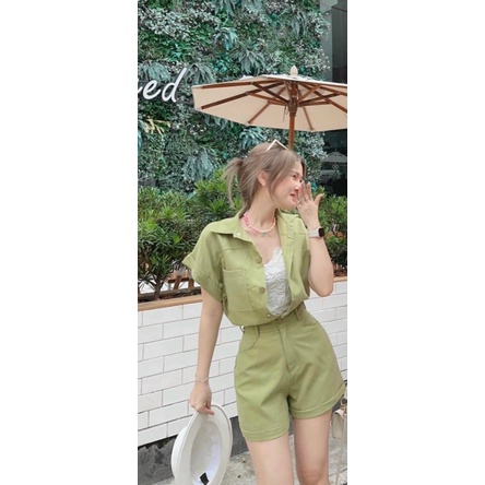 Sét Bộ 2 Món Áo Cổ Sơ Mi Kết Hợp Quần Đùi Chất Tuyết Mưa Mịn Mát Mặc Đẹp Phù hợp Đi Làm, Đi Chơi, Du Lịch NEW UNISEX