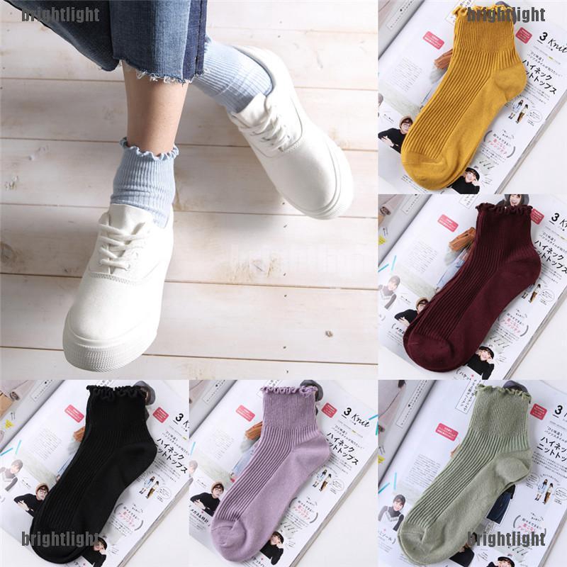 Vớ cotton Phối Ren Kiểu Dáng Dễ Thương Xinh Xắn