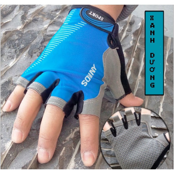Găng tay xe đạp hở ngón dành cho nam và nữ