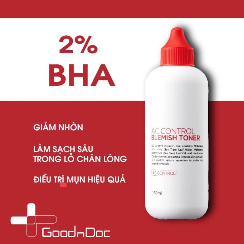 Nước hoa hồng, Toner Goodndoc AC Control Blemish cho da mụn, nám, dầu dưỡng sáng da, chống lão hóa, tẩy tế bào chết