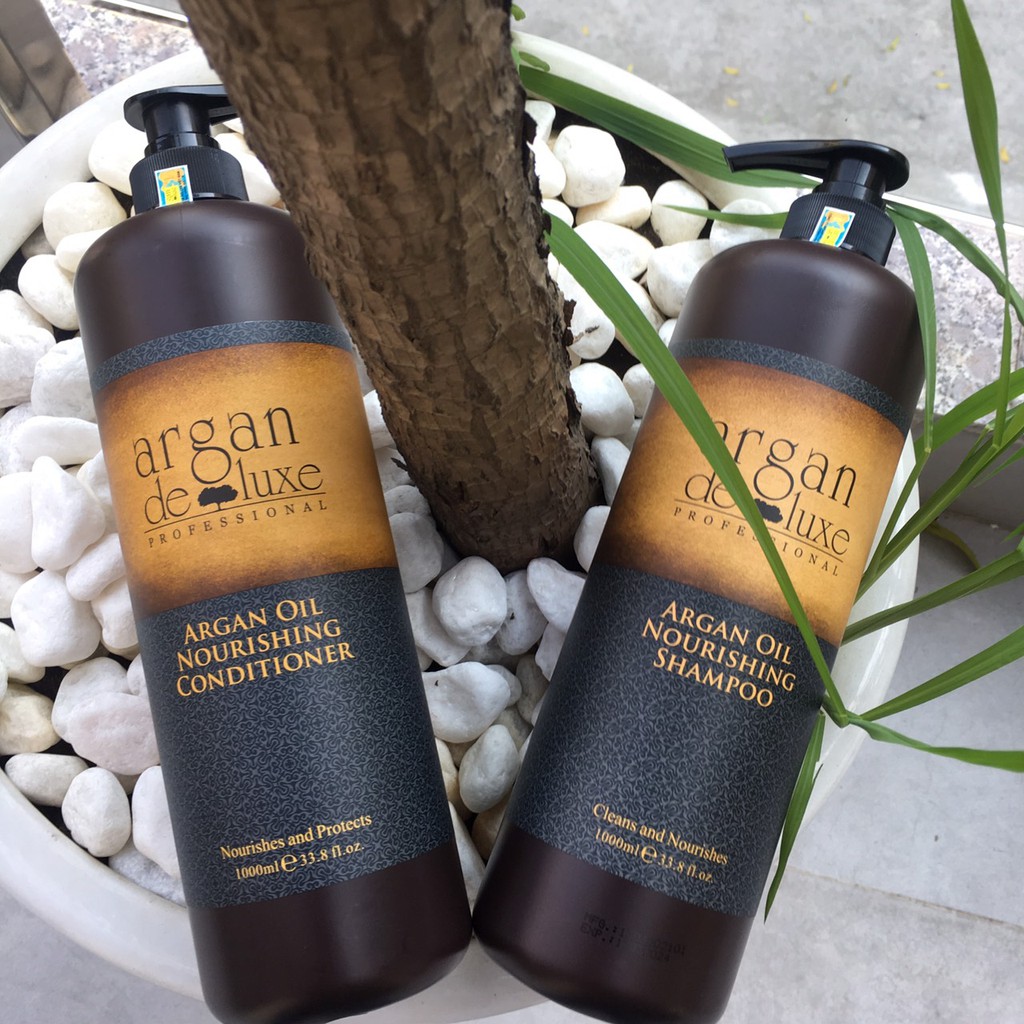 Dầu gội xả phục hồi tóc hư tổn Argan Deluxe Nourishing Oil 1000mlx2