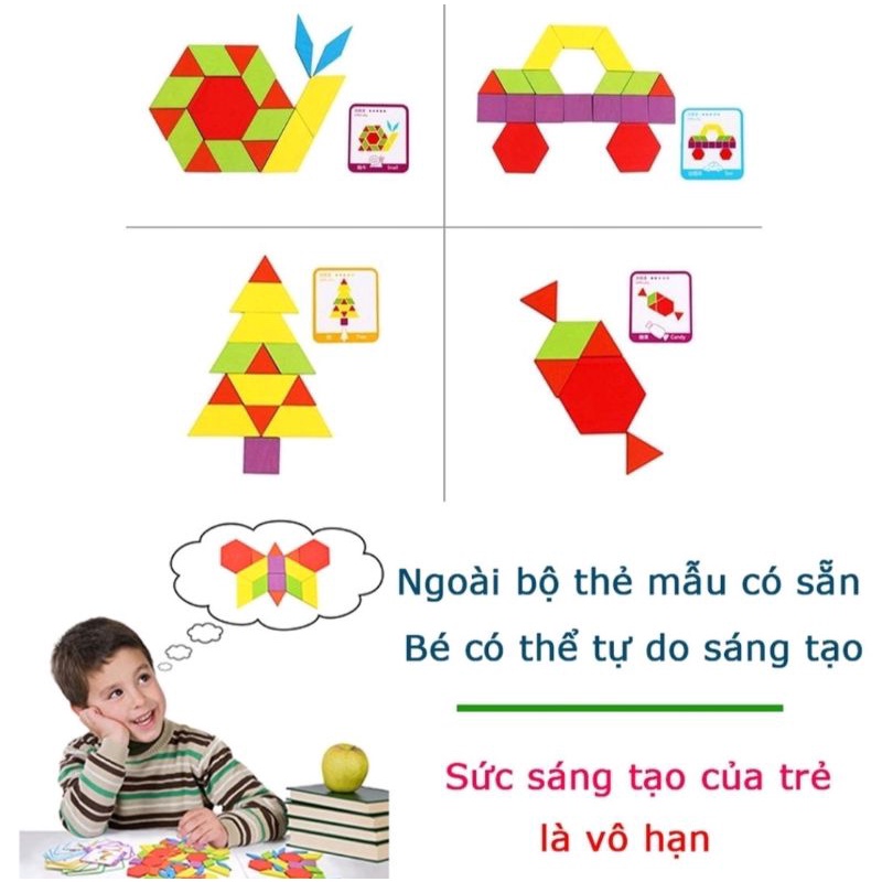 Ghép Hình Sáng Tạo - Pattern Blocks (155 chi tiết)