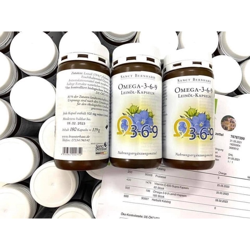 Viên uống Sanct Bernhard Omega 3-6-9 Leinol Kapseln hỗ trợ tim mạch