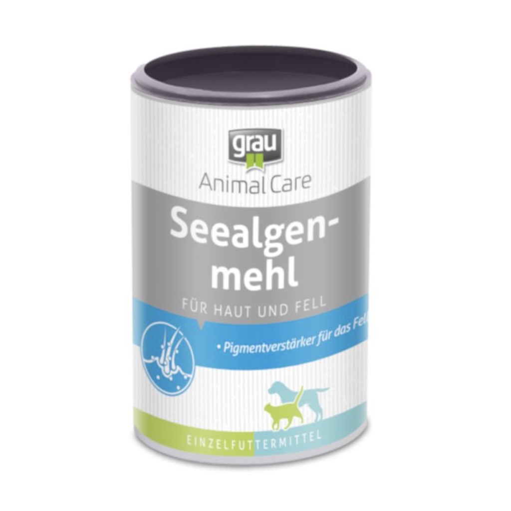 GRAU SEEALGENMEHL - BỘT RONG BIỂN GIÚP LÔNG ĐỀU MÀU VÀ DÀY BÔNG CHO CHÓ MÈO LỌ 400g