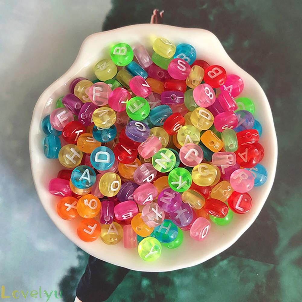 [ FAST SHIPPING ]100X  Mixed Letter Heart Beads Charms DIY Bracelet Necklace For Jewelry Making QiJGUY XDtDcXB