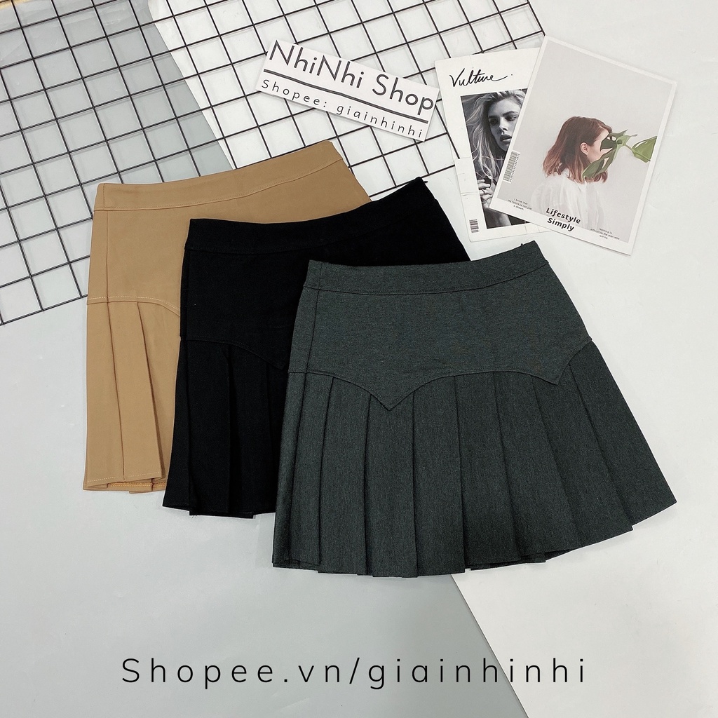 Chân váy xếp ly cạp cao có lót quần, Chân váy xòe dáng ngắn thể thao CV06 - NhiNhi Shop | BigBuy360 - bigbuy360.vn