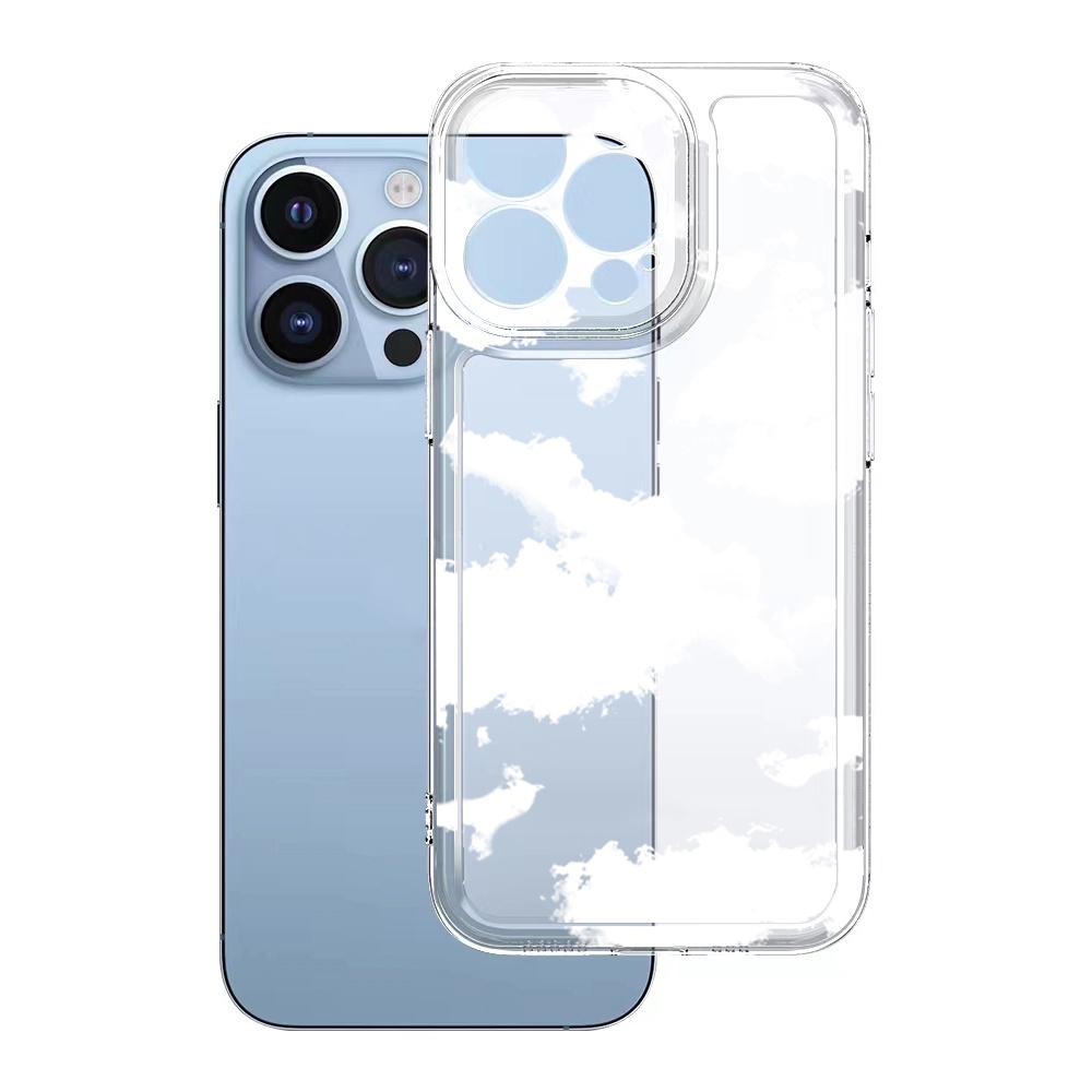 Ốp Điện Thoại TPU Gel Đệm Khí Trong Suốt Viền Vuông In Hình Mặt Trăng Cho iPhone 13 Pro Max 14 12 iPhone 11 XR 8 7 SE 2022