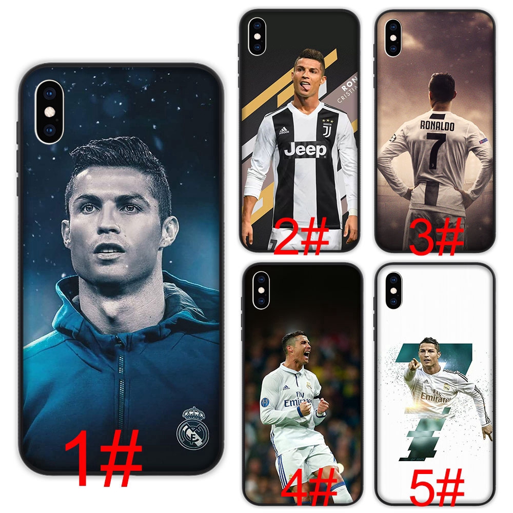 Ốp điện thoại mềm in hình Ronaldo cho iPhone XS Max XR X 7 8 6 6S Plus 5 5S SE CR7