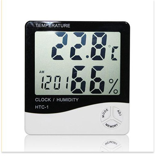 Máy đo độ ẩm  💯GIÁ VỐN  Máy Đo Nhiệt Độ Độ Ẩm Không Khí Trong Phòng và tích hợp đồng hồ giờ điện tử 3361
