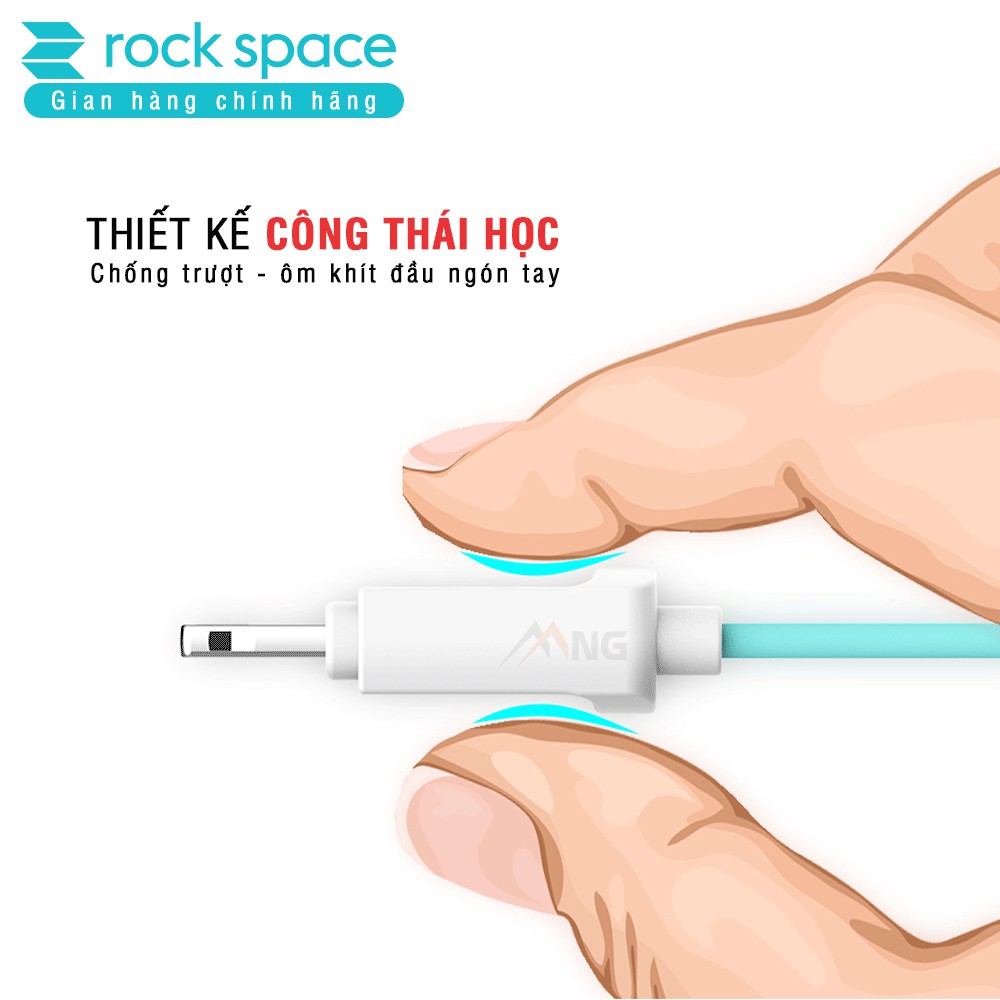 Cáp Rockspace S05 Micro dây dẹt chống rối dành samsung và các điện thoại android Hàng chính hãng bảo hành 12 tháng