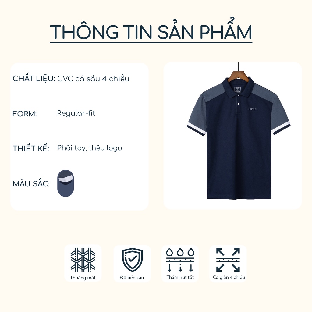 Áo Polo nam WIKI phối tay raglan thẳng, vải CVC cá sấu, form regular APL268 LEEVUS, BASIS, GUTTI