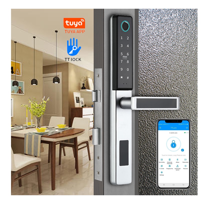 Khóa cửa vân tay KG-ND09 TUYA/ND08 TTLOCK cho cửa nhôm