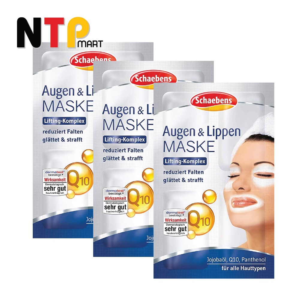 Mặt nạ dưỡng da Schaebens Augen & Lippen dành cho Mắt và Môi gói 6ml x 4 nhập khẩu Đức