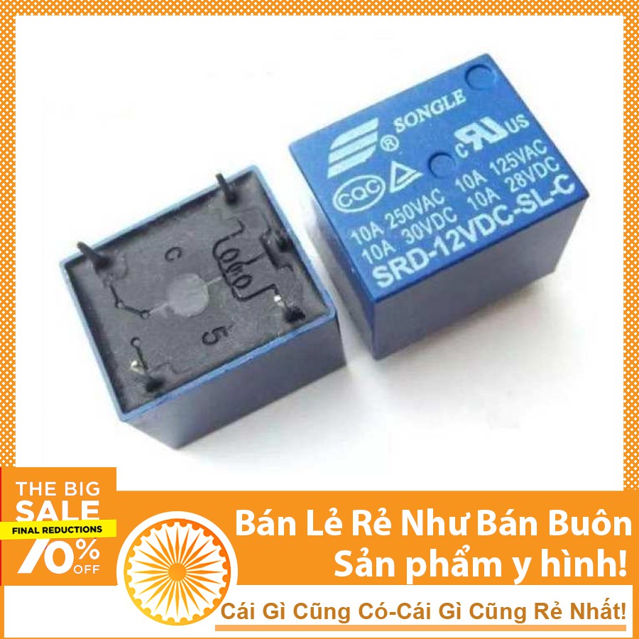 Combo 5 Con RELAY 12V 10A 5P SRD SONGLE