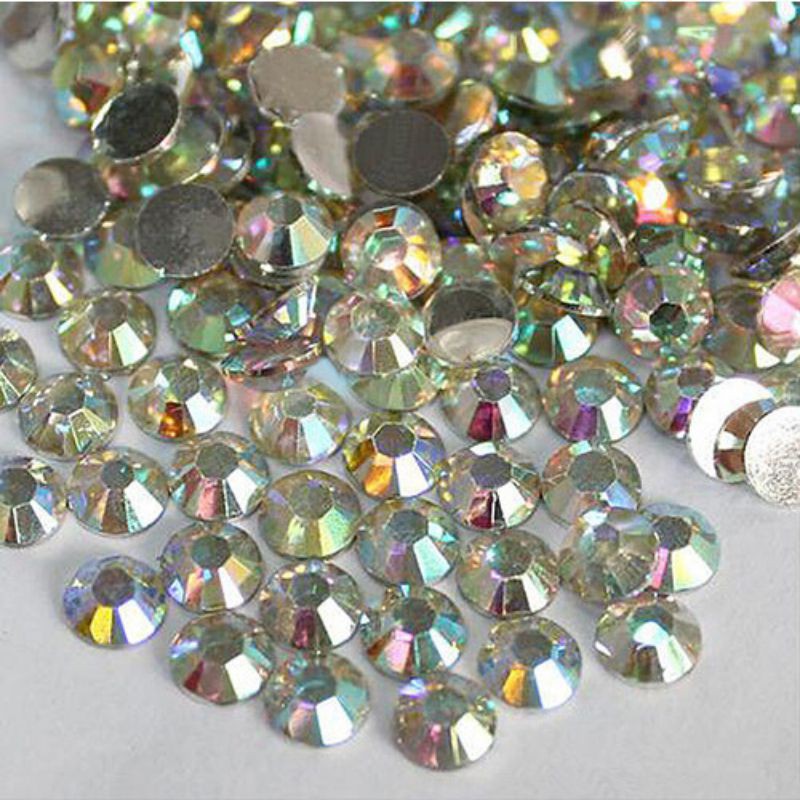 Bộ 1000 hạt kim cương nhựa acrylic tự trang trí móng tay 4mm