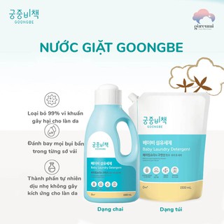 Nước giặt Hàn Quốc GOONGBE, không mùi an toàn cho da nhạy cảm 1,5l