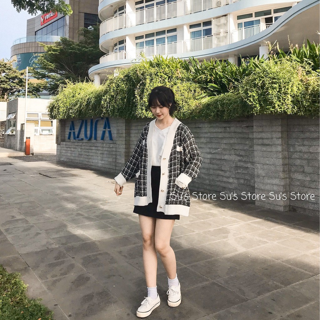 Áo cardigan len kẻ viền pha màu A1465 SUSTORE | BigBuy360 - bigbuy360.vn