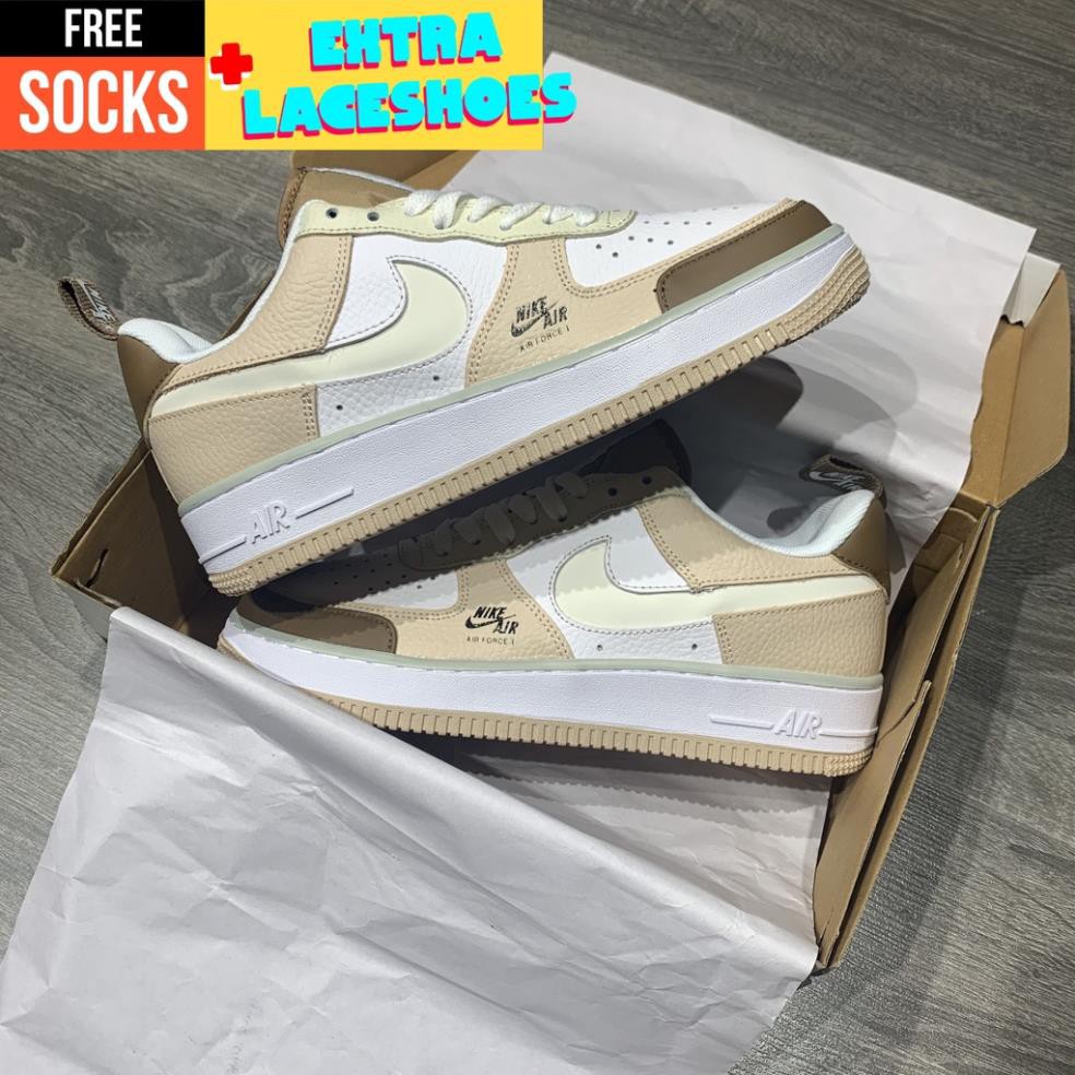 Giày A.F.1 Trắng Nâu Utility White Cream Brown Khaki | BigBuy360 - bigbuy360.vn