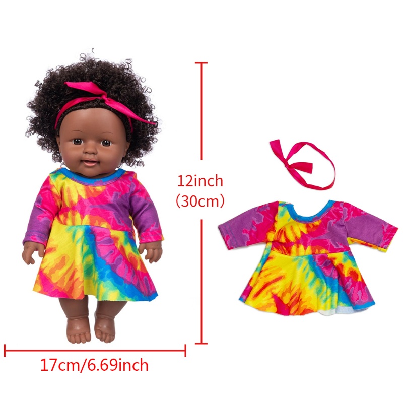 Búp Bê Em Bé Tóc Đen Đáng Yêu 12in 30cm