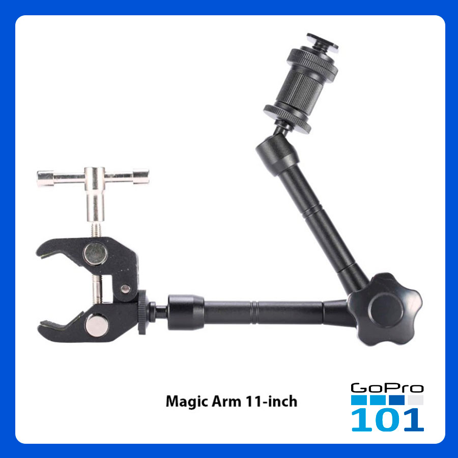 Tay Magic arm 11&quot; xoay đa chiều kèm Kẹp Càng Cua dùng cho các loại Action Cam, Máy Ảnh, Gopro - GoPro101