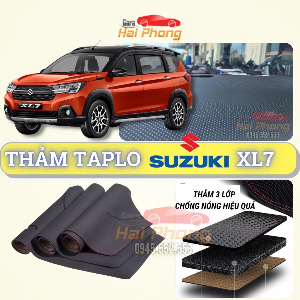 Thảm taplo Suzuki XL7 dập vân Cacbon cao cấp, chống nóng ô tô hiệu quả