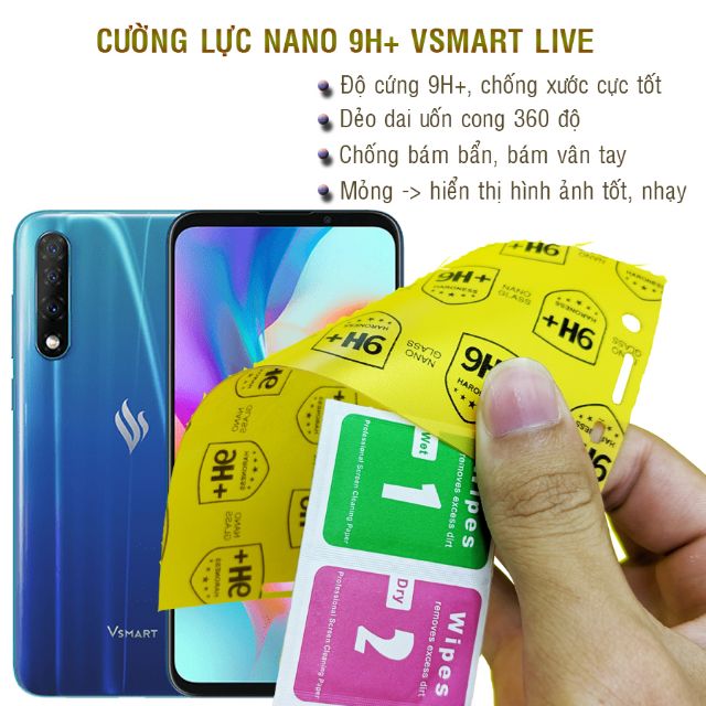 Dán cường lực dẻo nano 9H+ Vsmart Live