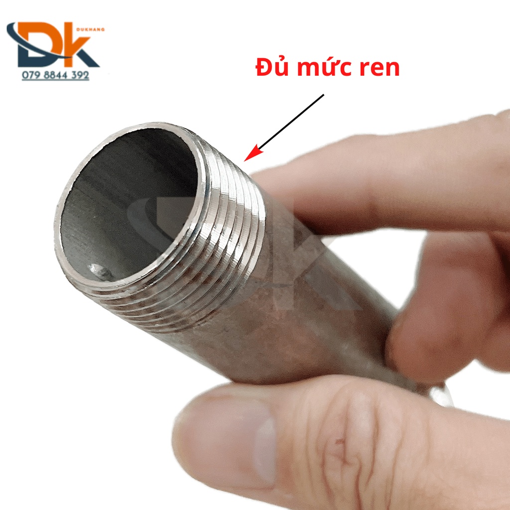 Ống ren inox 304 – Ống 2 đầu ren ngoài dài 100mm