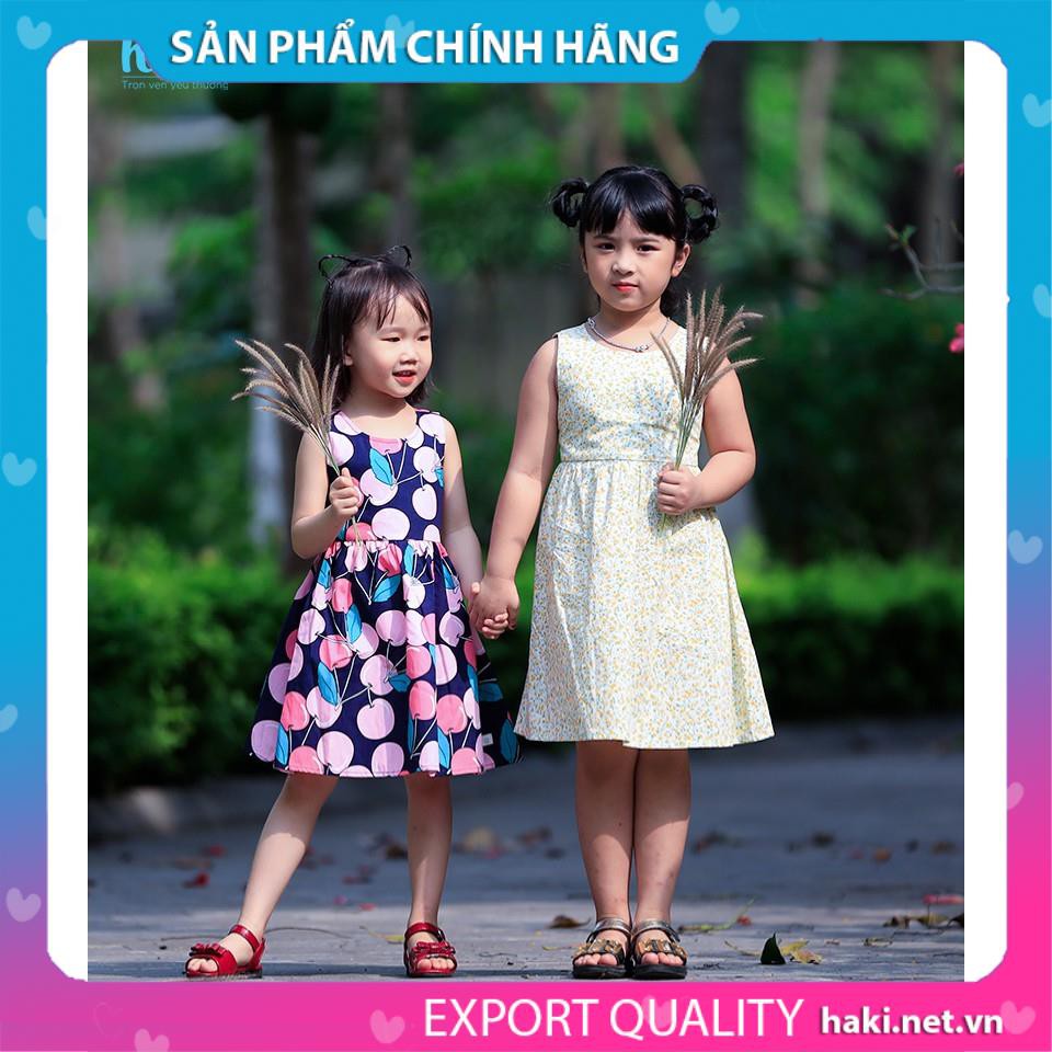 Váy hè cho bé gái khoét lưng, nhún eo Haki HK515