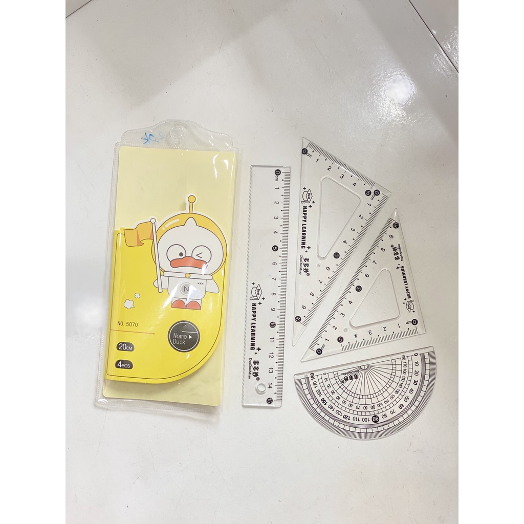 Bộ Eke Thước Kẻ Hình Con Vịt Dễ Thương Dành Cho Học Sinh