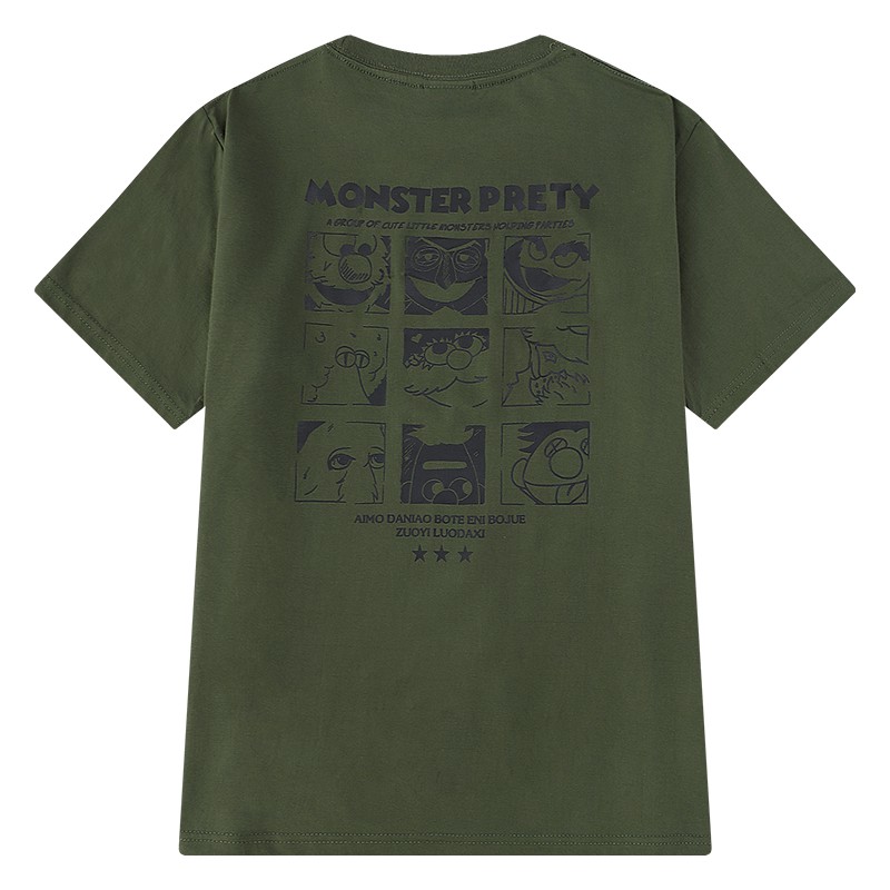 Áo thun ngắn tay cổ tròn in hình Monster áo phông