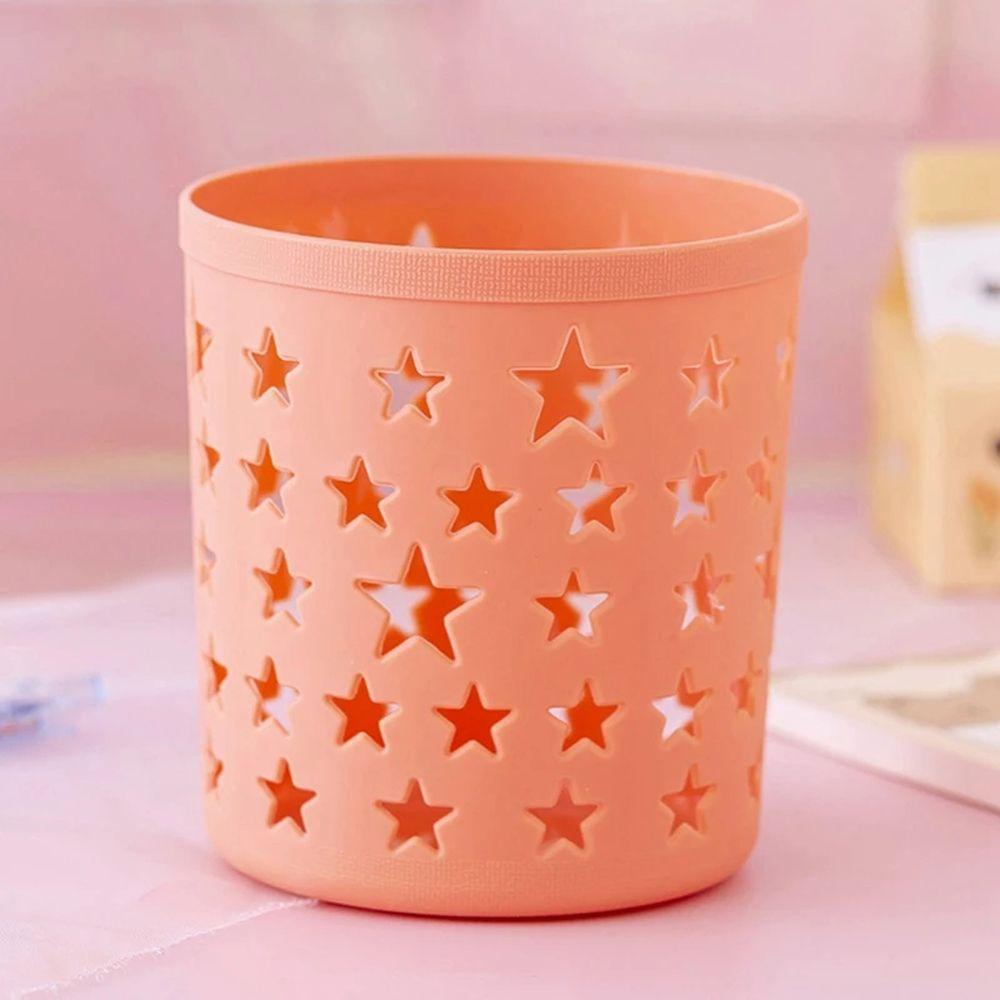 Giá Đỡ Bút / Cọ Trang Điểm Hình Trụ Rỗng Họa Tiết Ngôi Sao Sáng Tạo