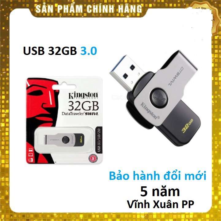 USB KINGSTON 32GB 3.0 (DTSWIVL/32GB)- Chính Hãng Vĩnh Xuân PP